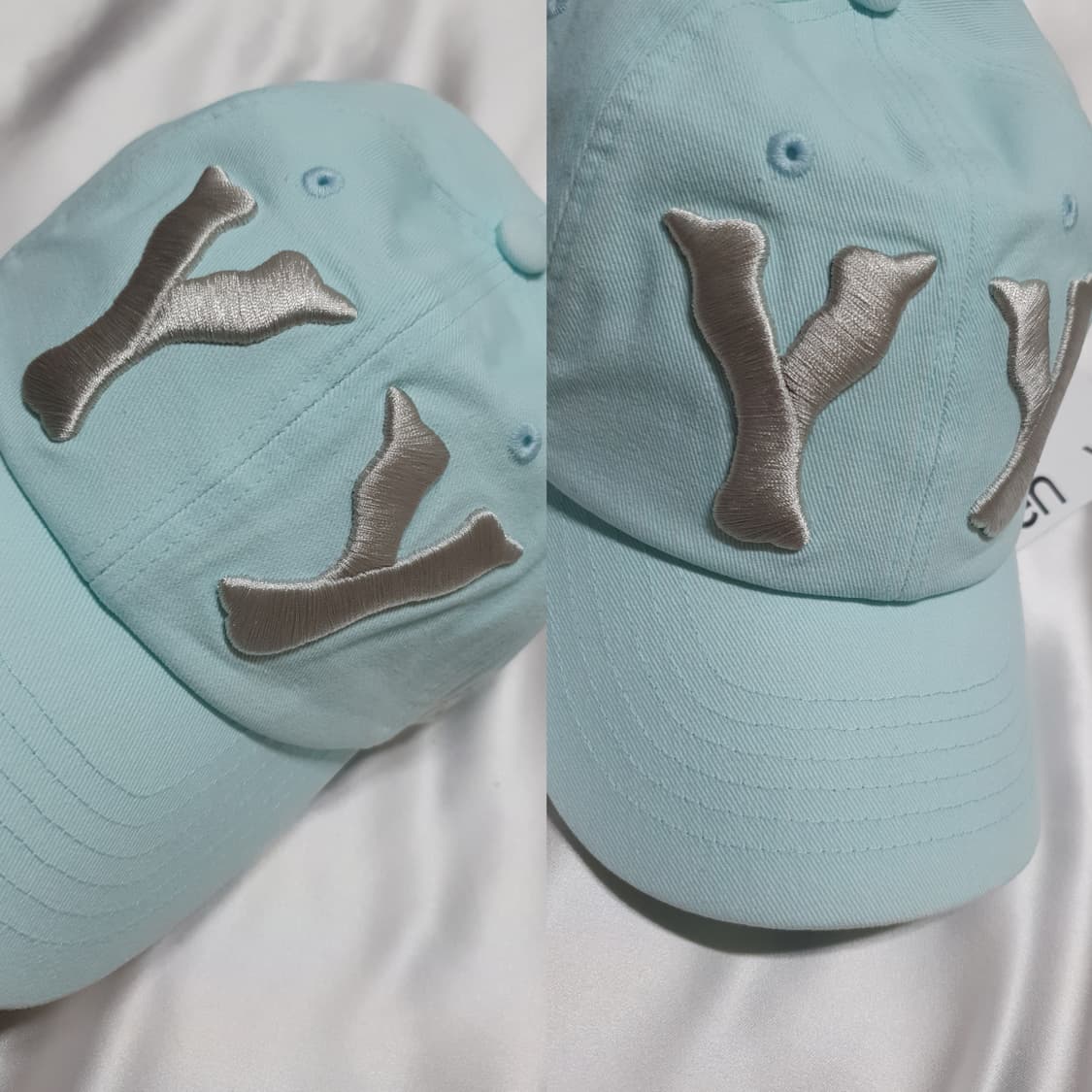 민트블루 그린 오픈와이와이 로고 볼캡 모자 상품이미지8
