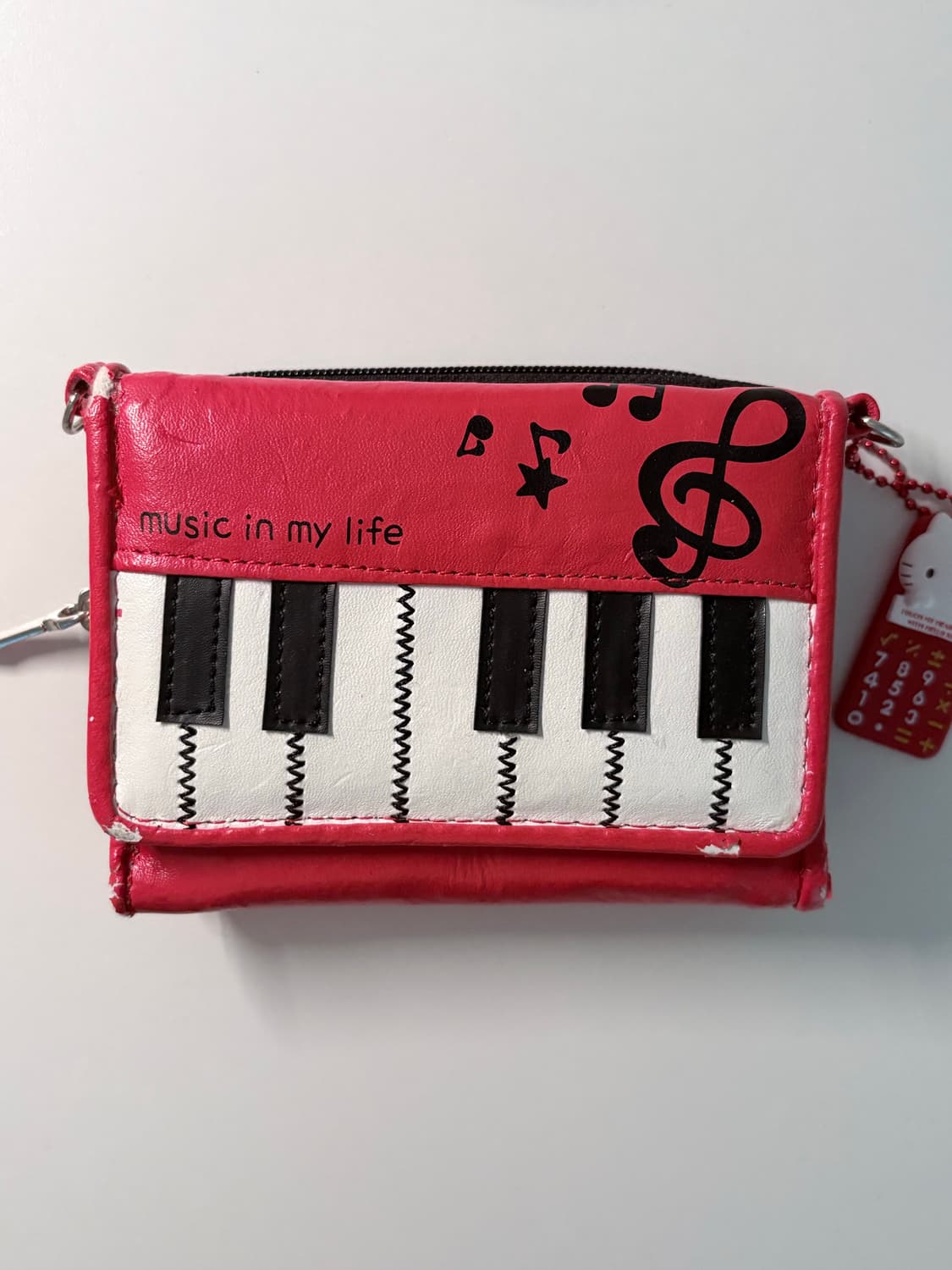 music in my life 피아노 고전문구 반지갑 레드 상품이미지2