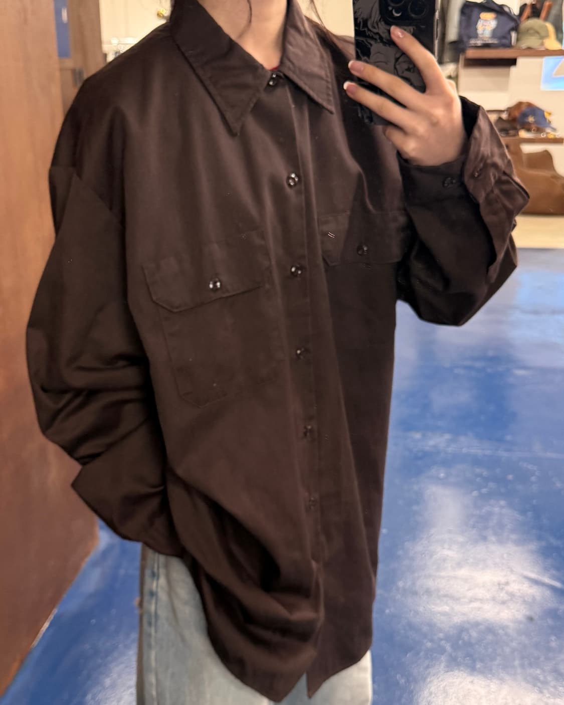 2000s Dickies 디키즈 브라운 셔츠 상품이미지2