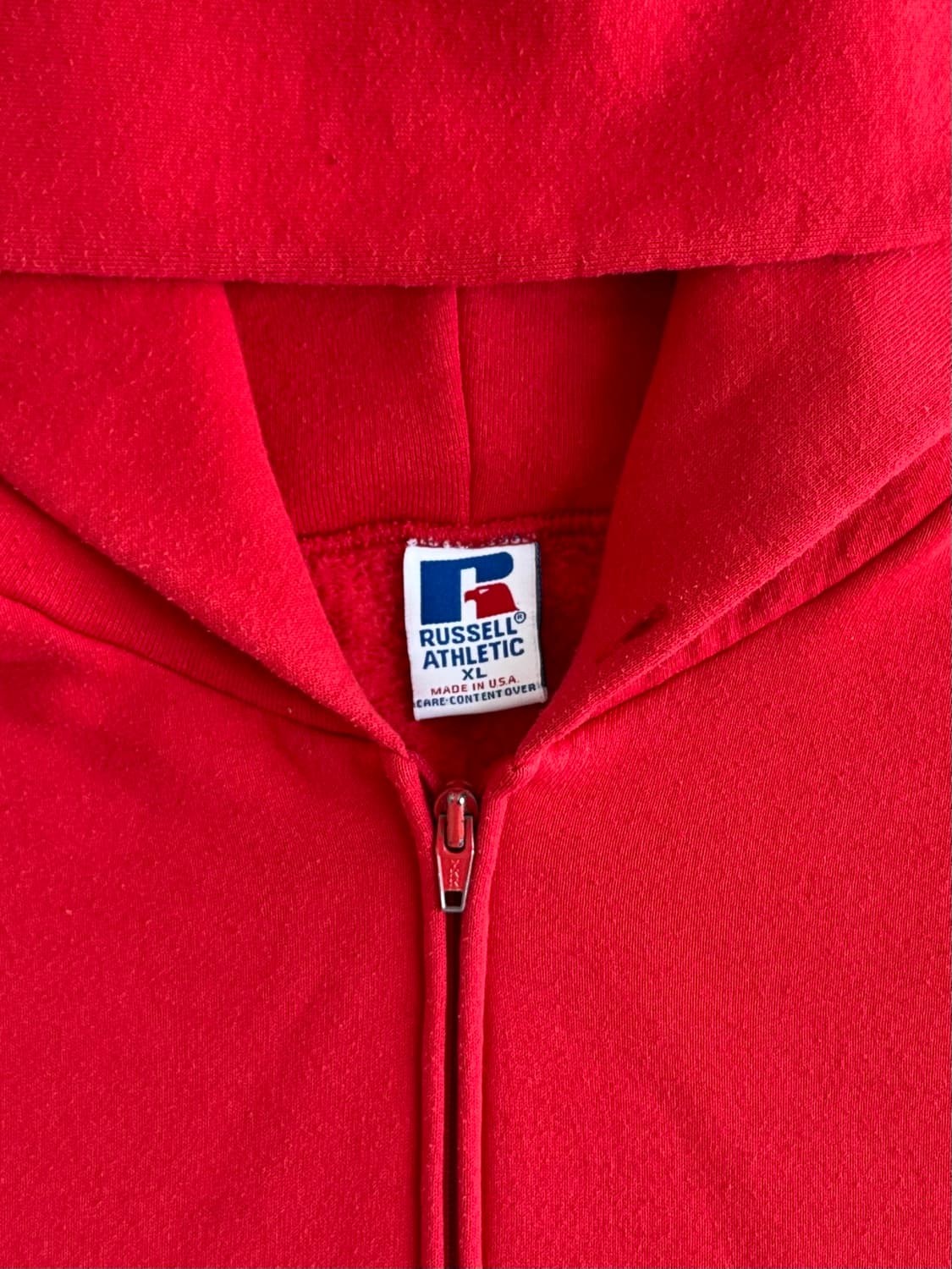 90s 빈티지 러셀 후드집업 레드 XL USA 상품이미지6