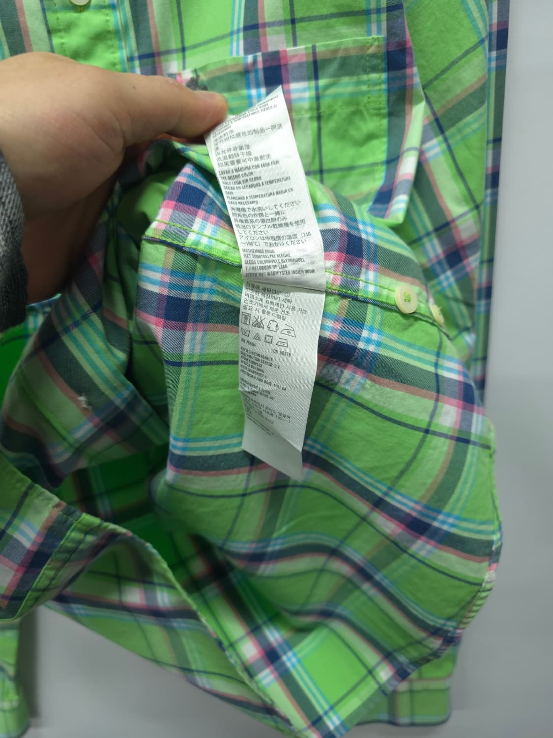 아베크롬비 네온 그린체크 셔츠 ( 95~100 ) 상품이미지6