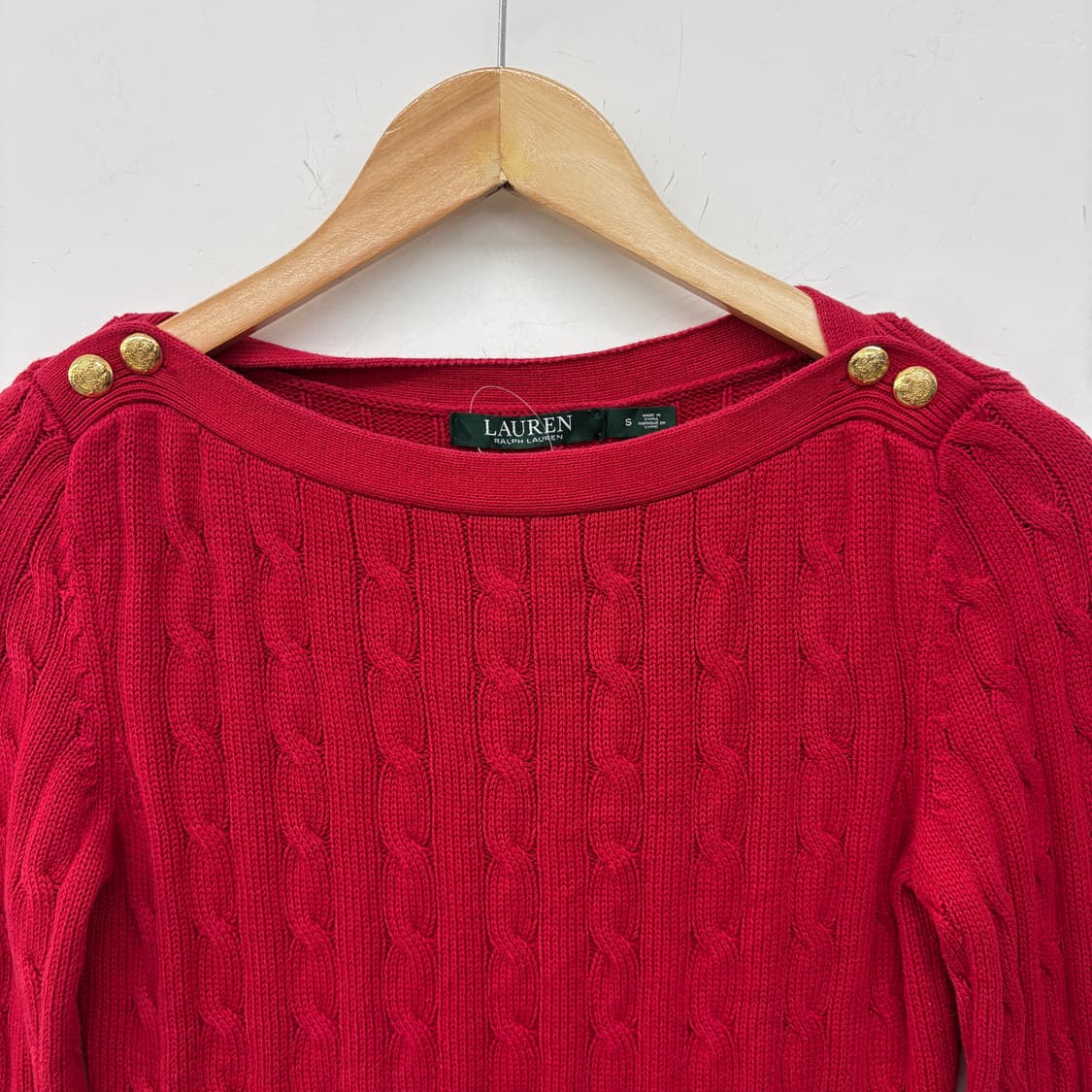 폴로 로렌 랄프로렌 케이블 니트 레드 여s 상품이미지2