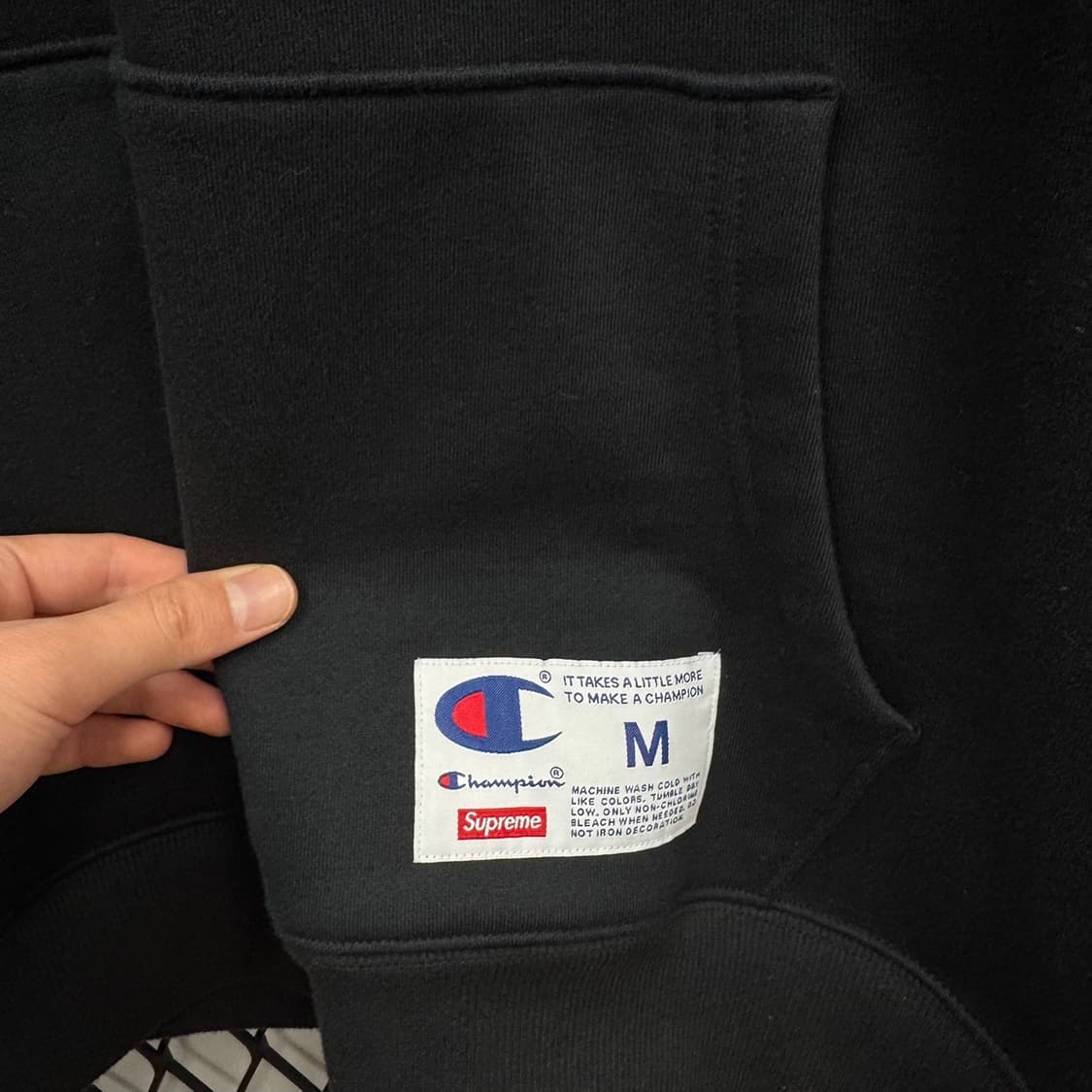 18S/S 슈프림 X 챔피온 후디 스웻셔츠 빅로고 프린팅 디테일 후드티 상품이미지7