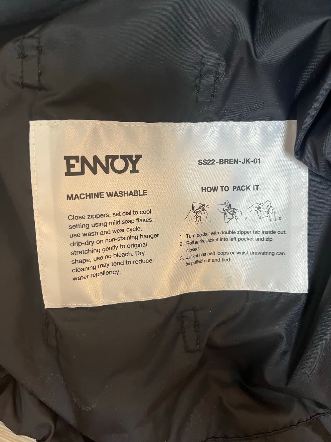 Ennoy packable nylon jacket 상품이미지3