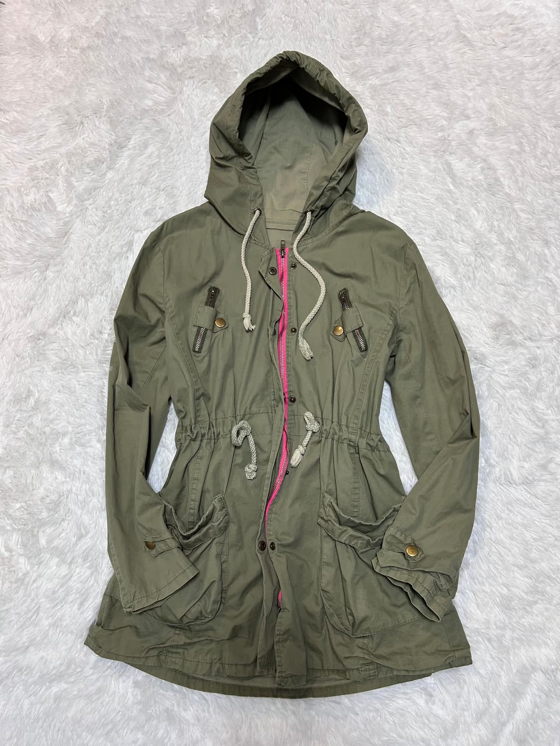 back printed string hooded safari jacket 상품이미지1