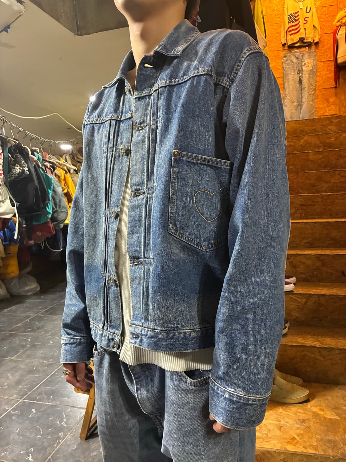 24ss HUMAN MADE 휴먼 메이드 에이징 데님 워크 자켓 상품이미지3