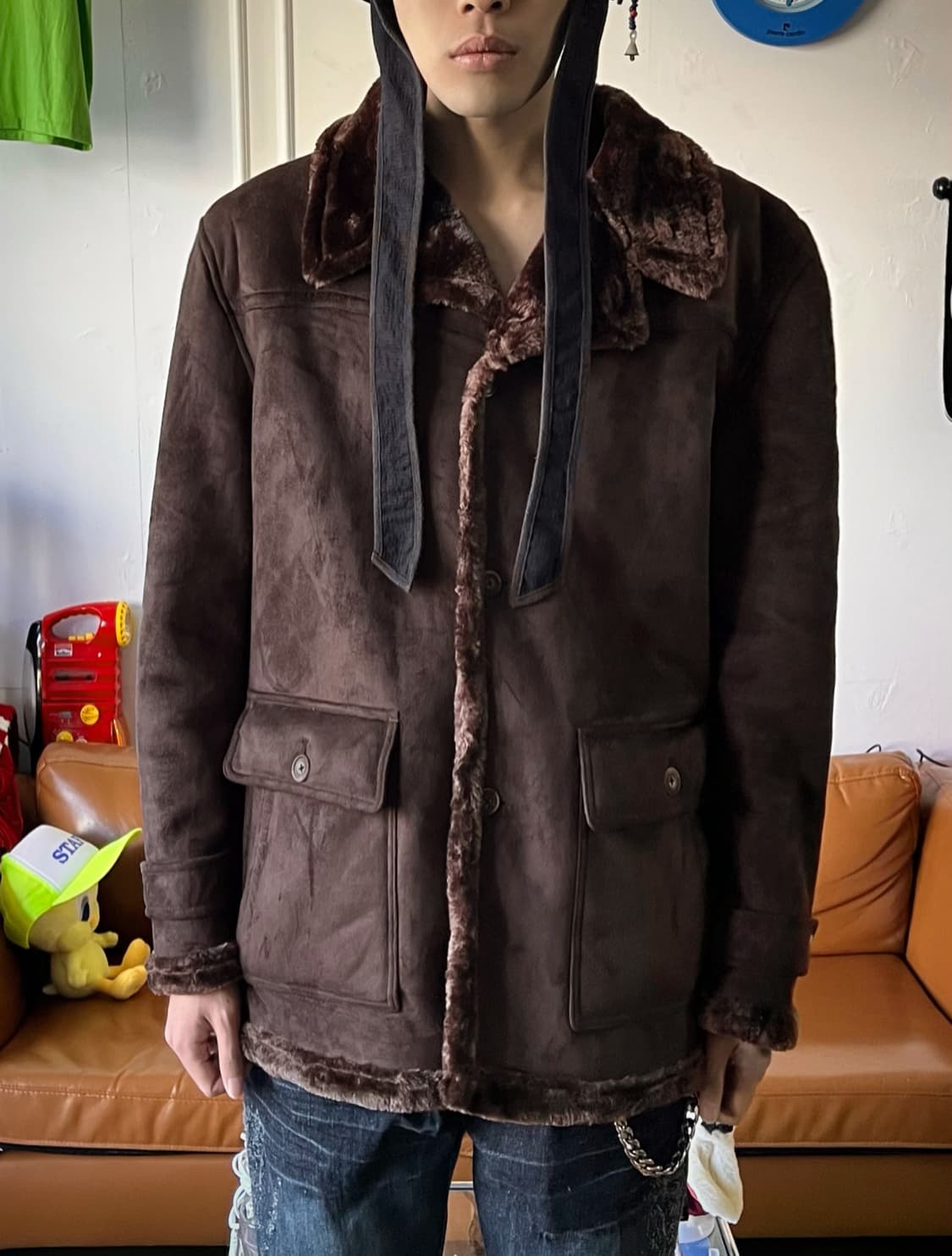 90s KANSAI YAMAMOTO Leather Fur Coat 상품이미지2