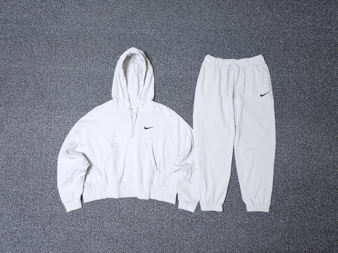 [무료배송][S-M]나이키 여성용 크롭 후디 조거 팬츠 상하세트 상품이미지1