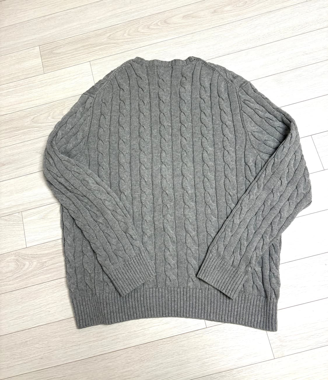 폴로 꽈배기 그레이 남성 니트 상품이미지7