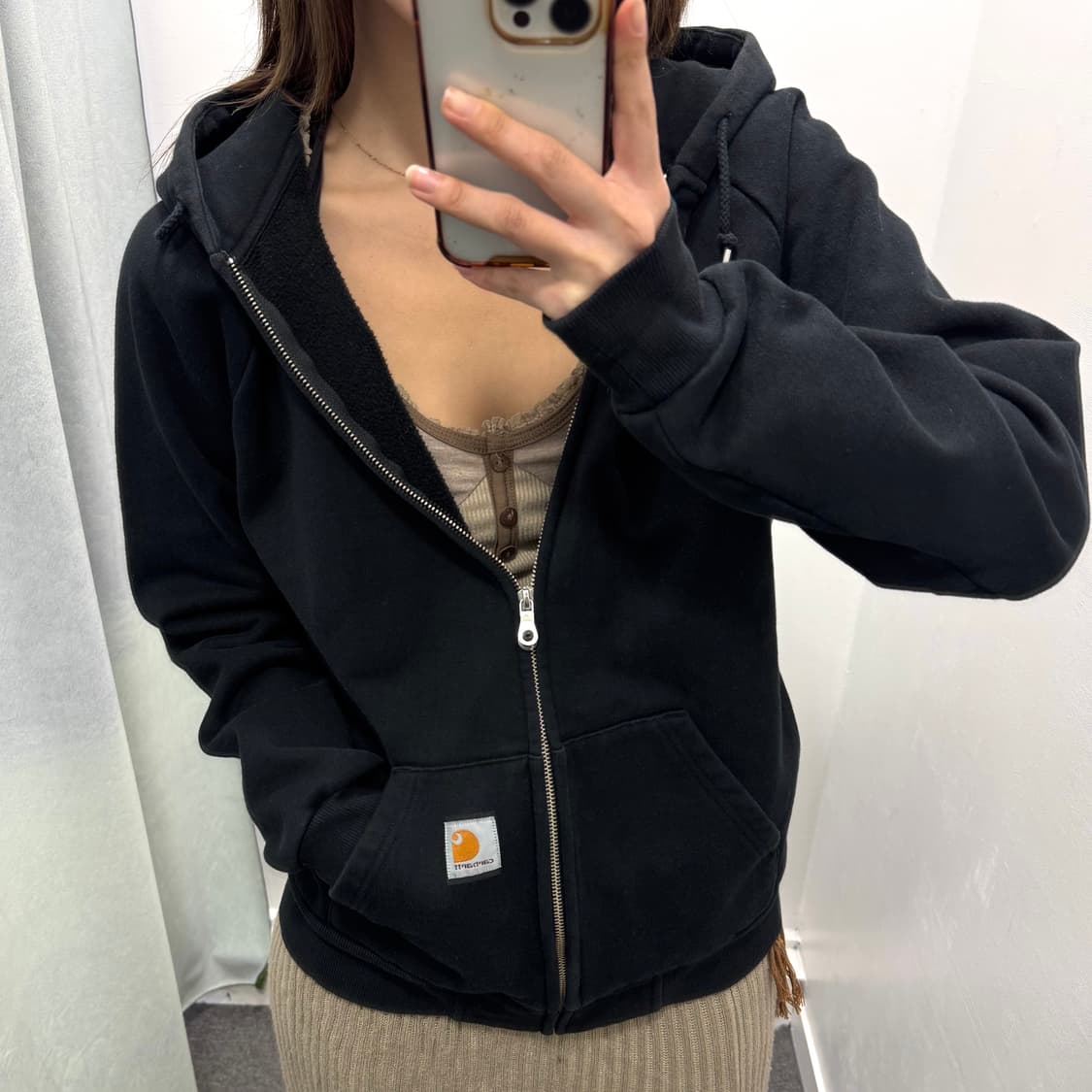 칼하트 블랙 후드집업 상품이미지2