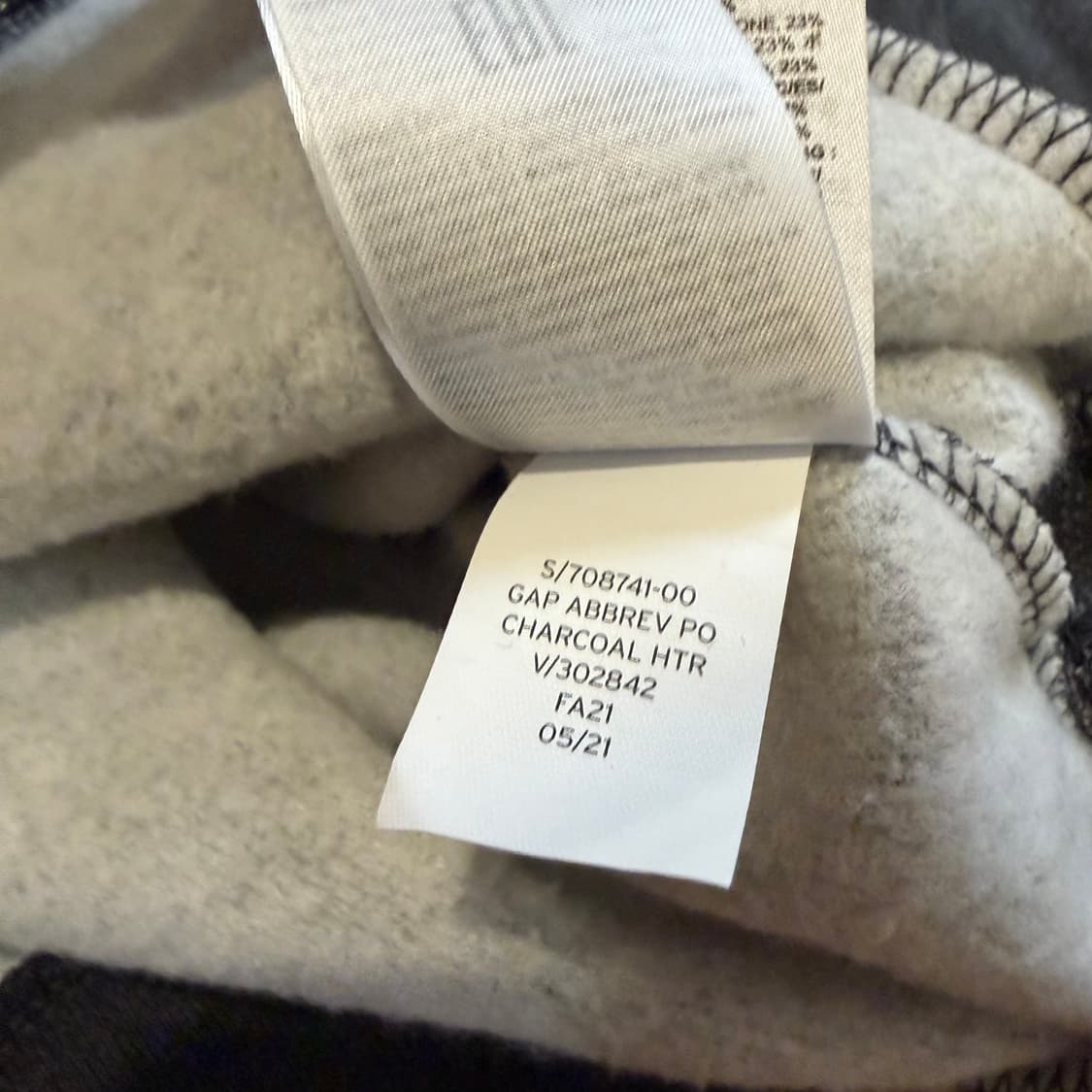 GAP 진그레이 세미 크롭 후드 집업 상품이미지5