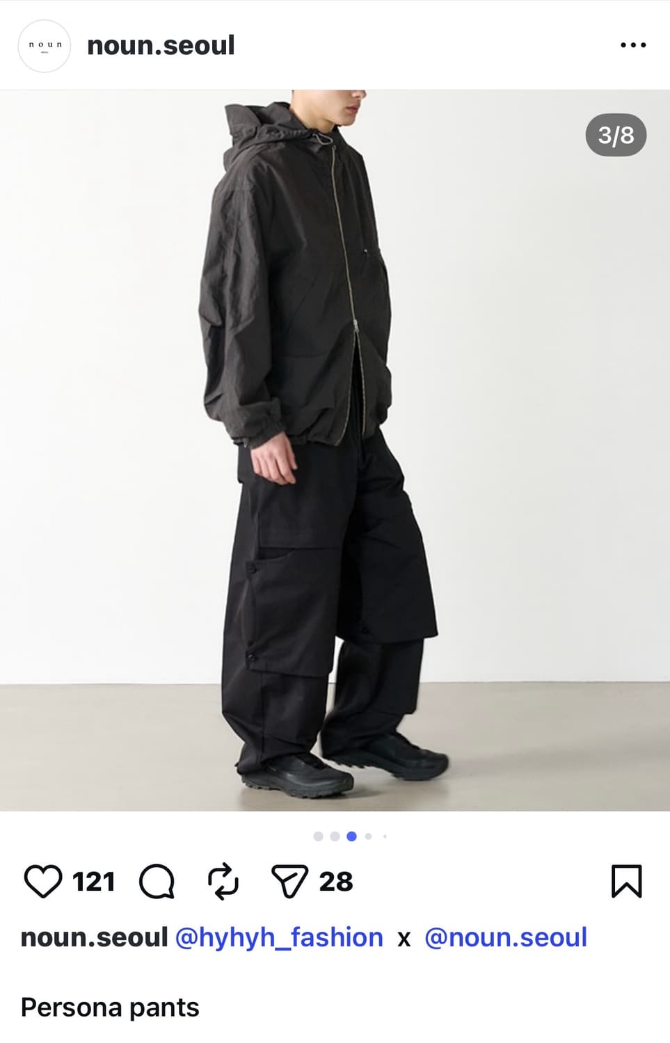(0) 노운 X 현영현영해 페르소나 팬츠 블랙 상품이미지1