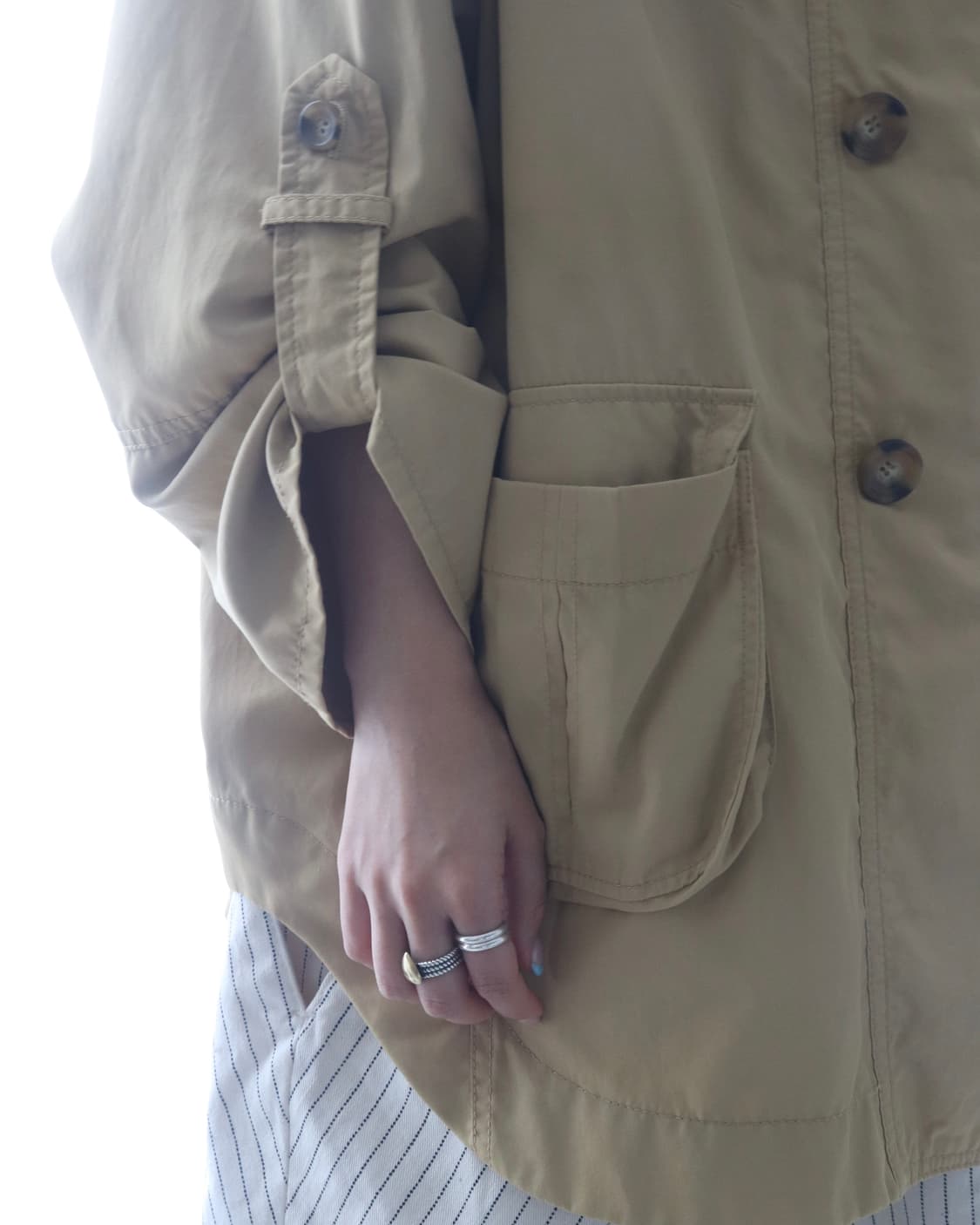 [Beams Heart] Double Button Hood Poncho 상품이미지7