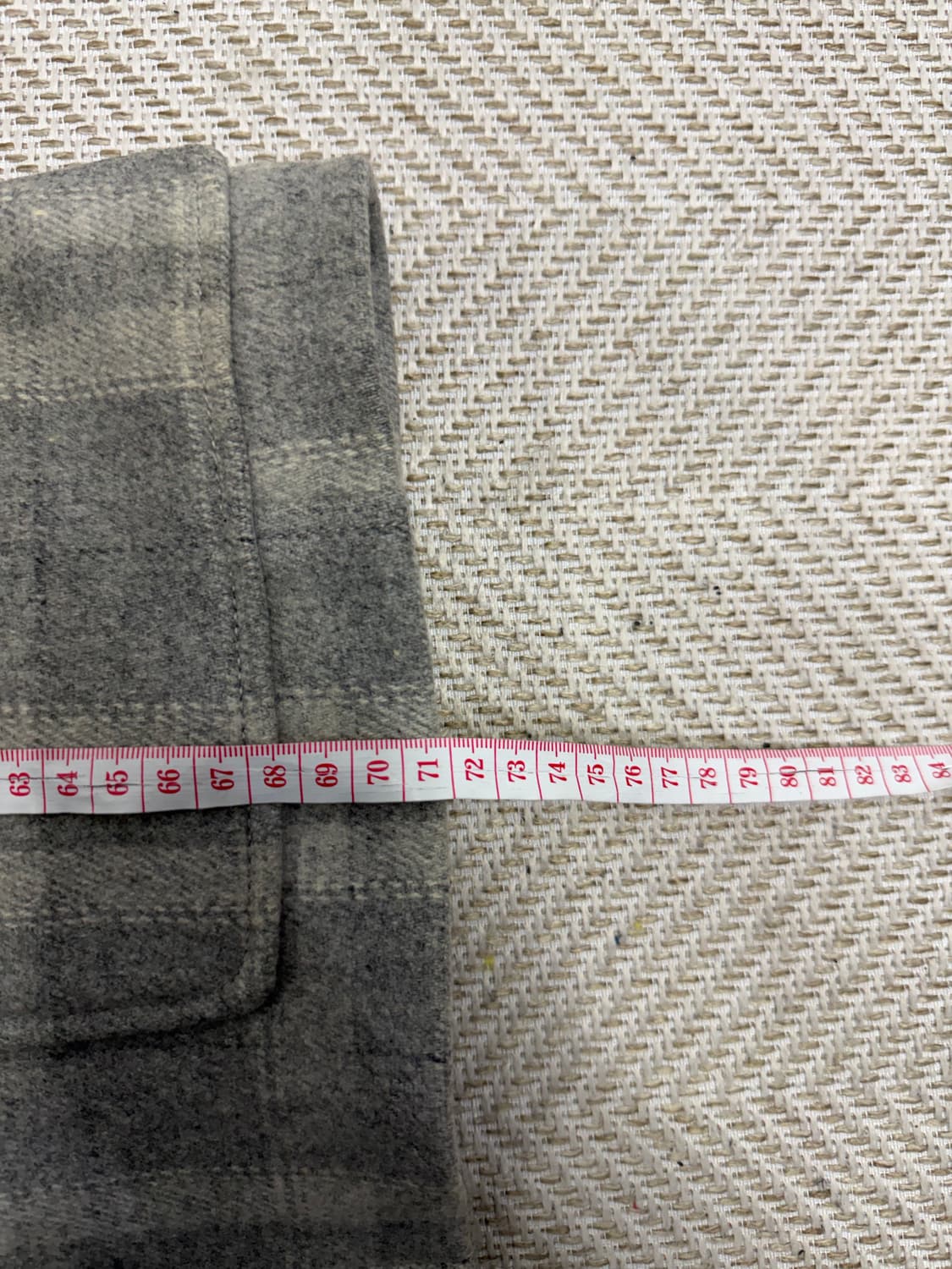 정품) 시스템옴므 체크 양털 카라 자켓 100 상품이미지10