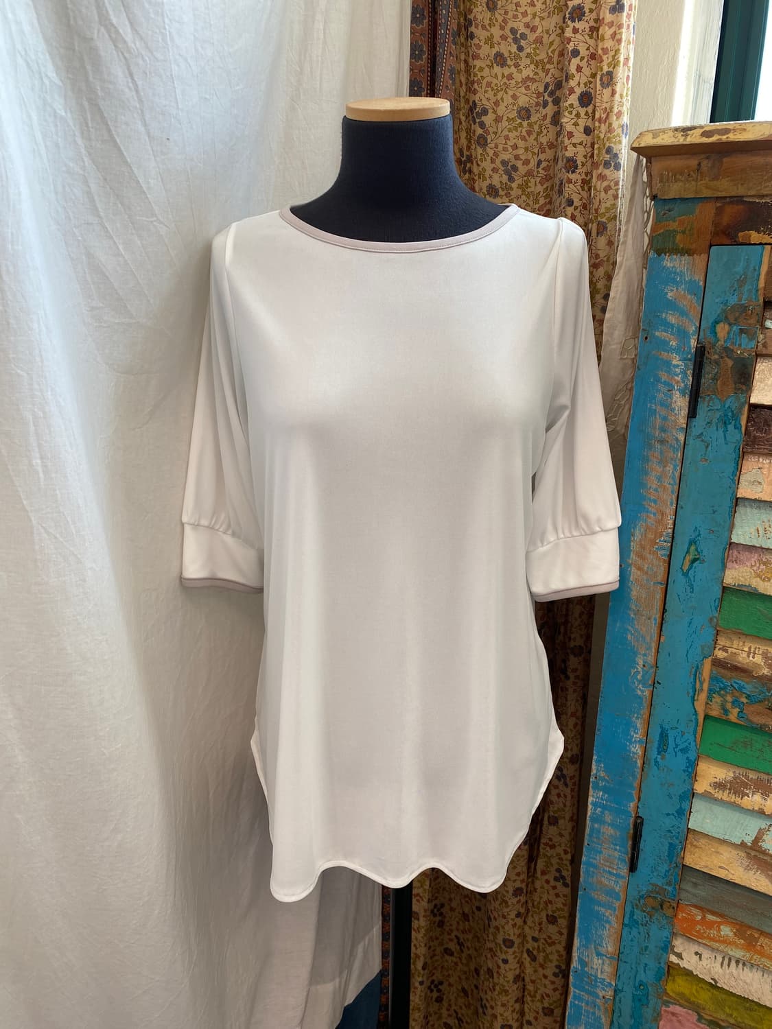 화이트 반팔 블라우스(m) 상품이미지1