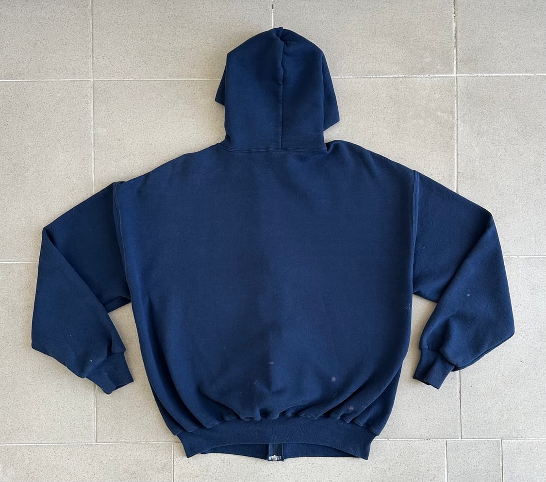 90s 빈티지 러셀 후드집업 네이비 XL 페인팅 상품이미지2