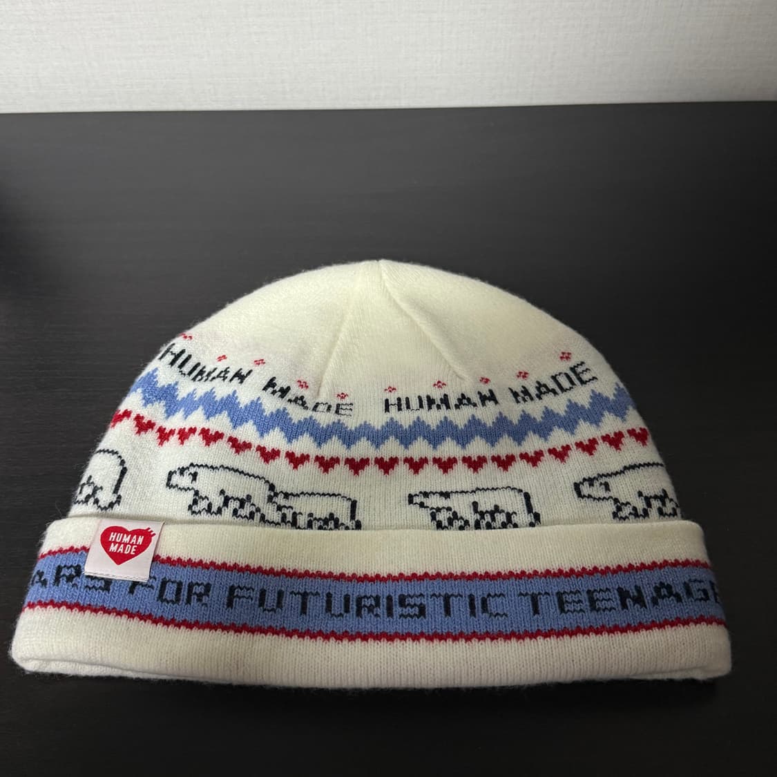 휴먼 메이드 자카드 비니 화이트 상품이미지1