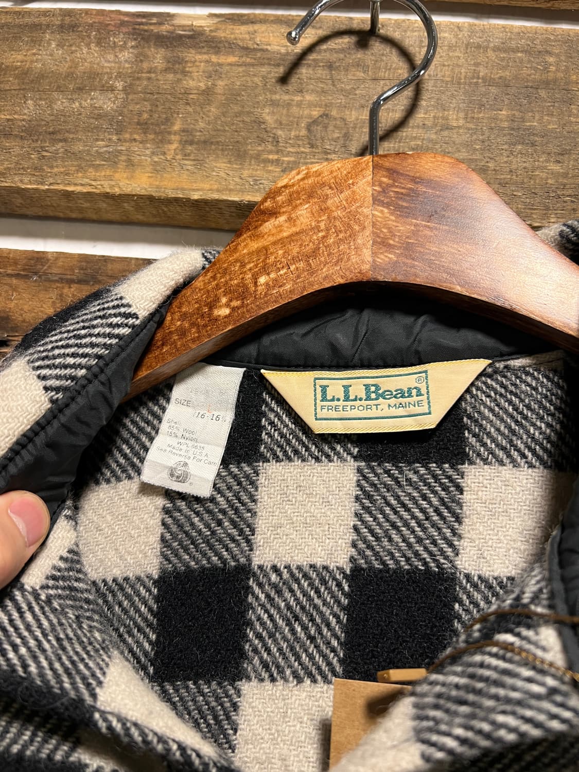 [L]80's 엘엘빈 Made in USA 울 버팔로 체크 셔츠 상품이미지2