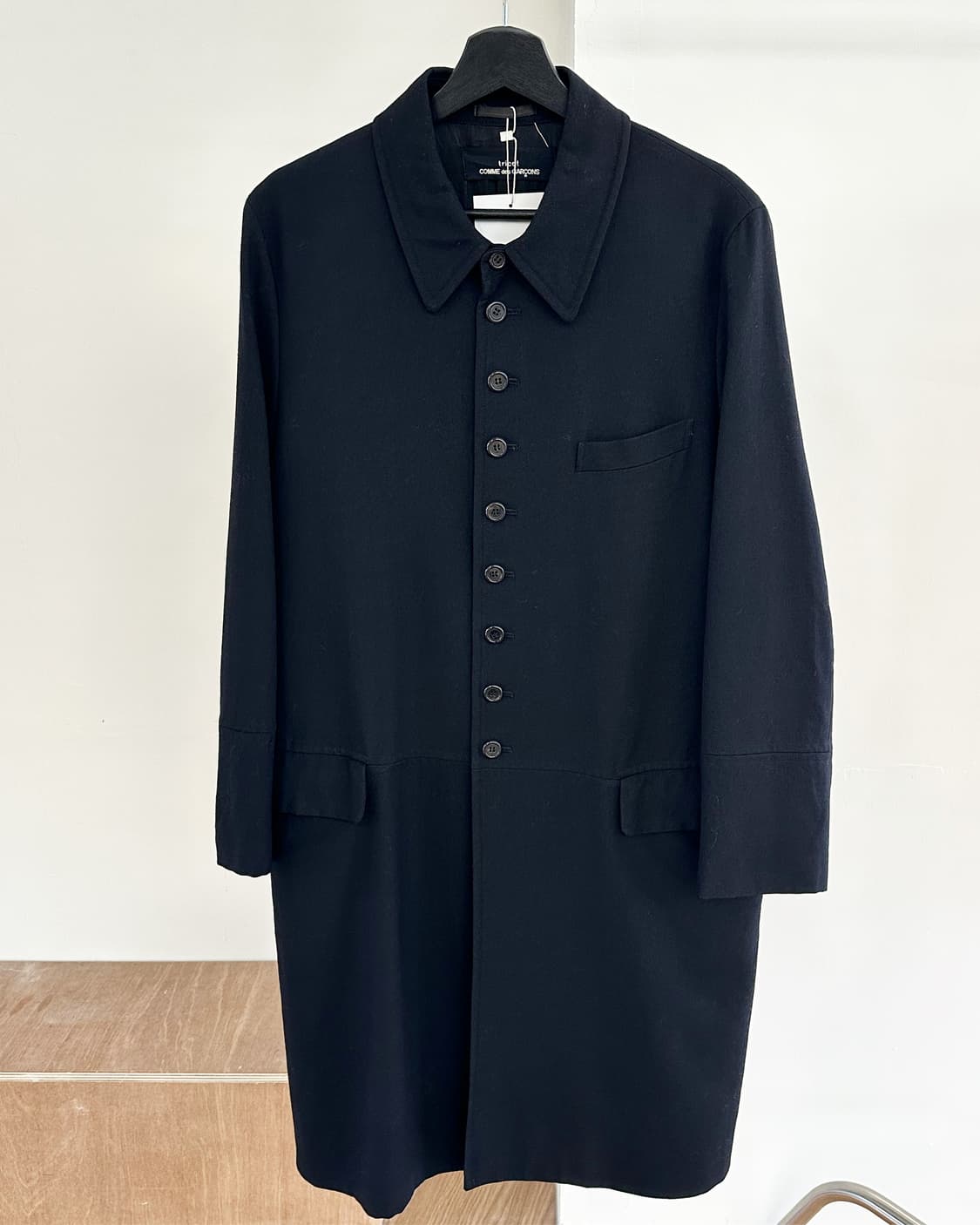 꼼데가르송 트리콧 블랙 울 혼방 코트 상품이미지2