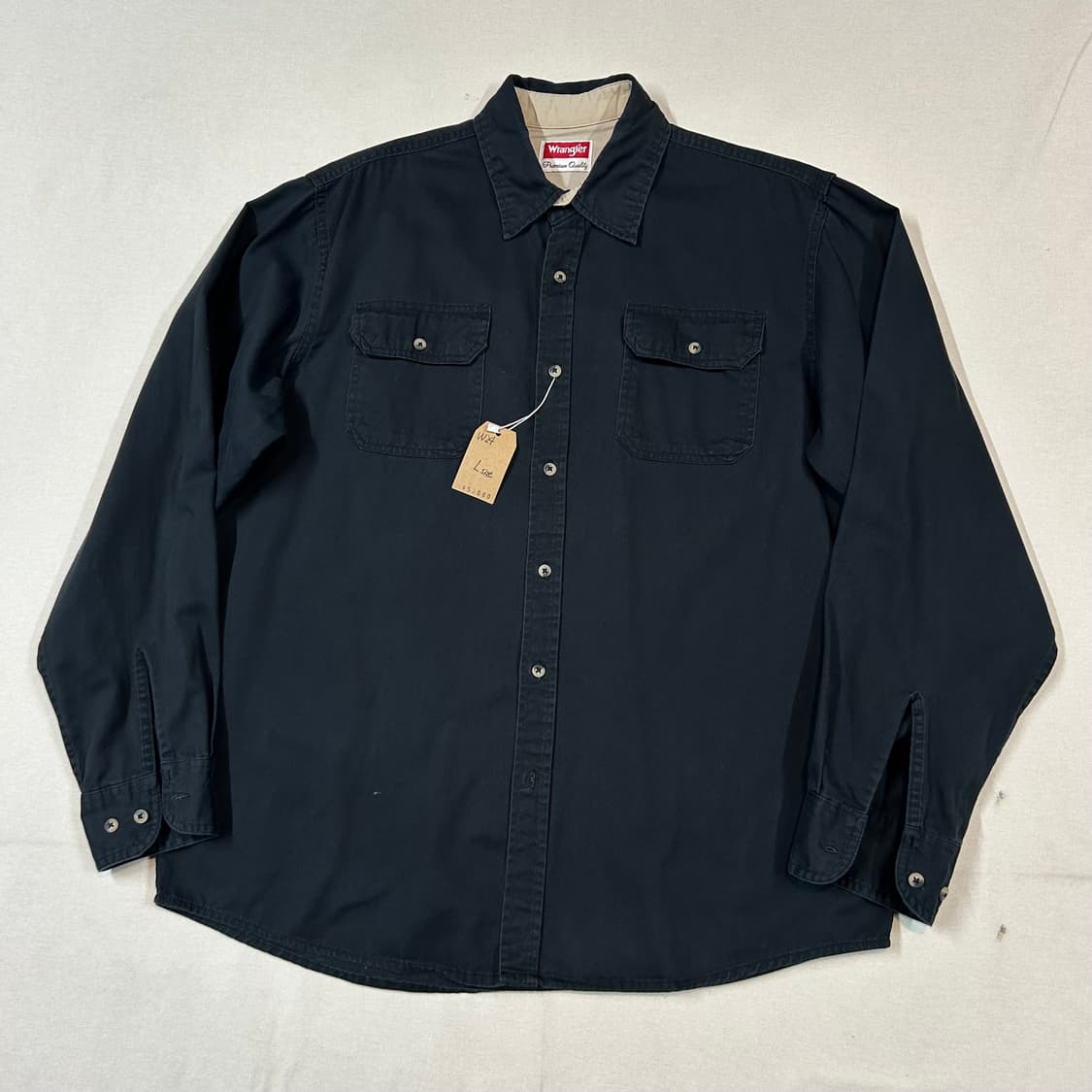 L) Wrangler 랭글러 투포켓 워크웨어 코튼 셔츠 블랙 W24 상품이미지1