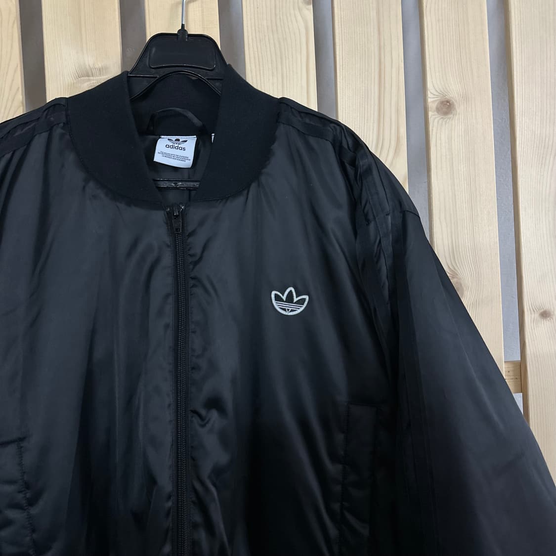 (L) 아디다스 블랙 봄버 패딩 자켓 점퍼 상품이미지4
