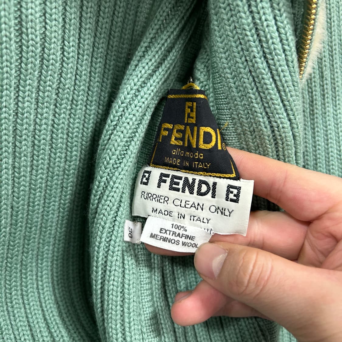 90s 펜디 리얼퍼 니트 집업  상품이미지8