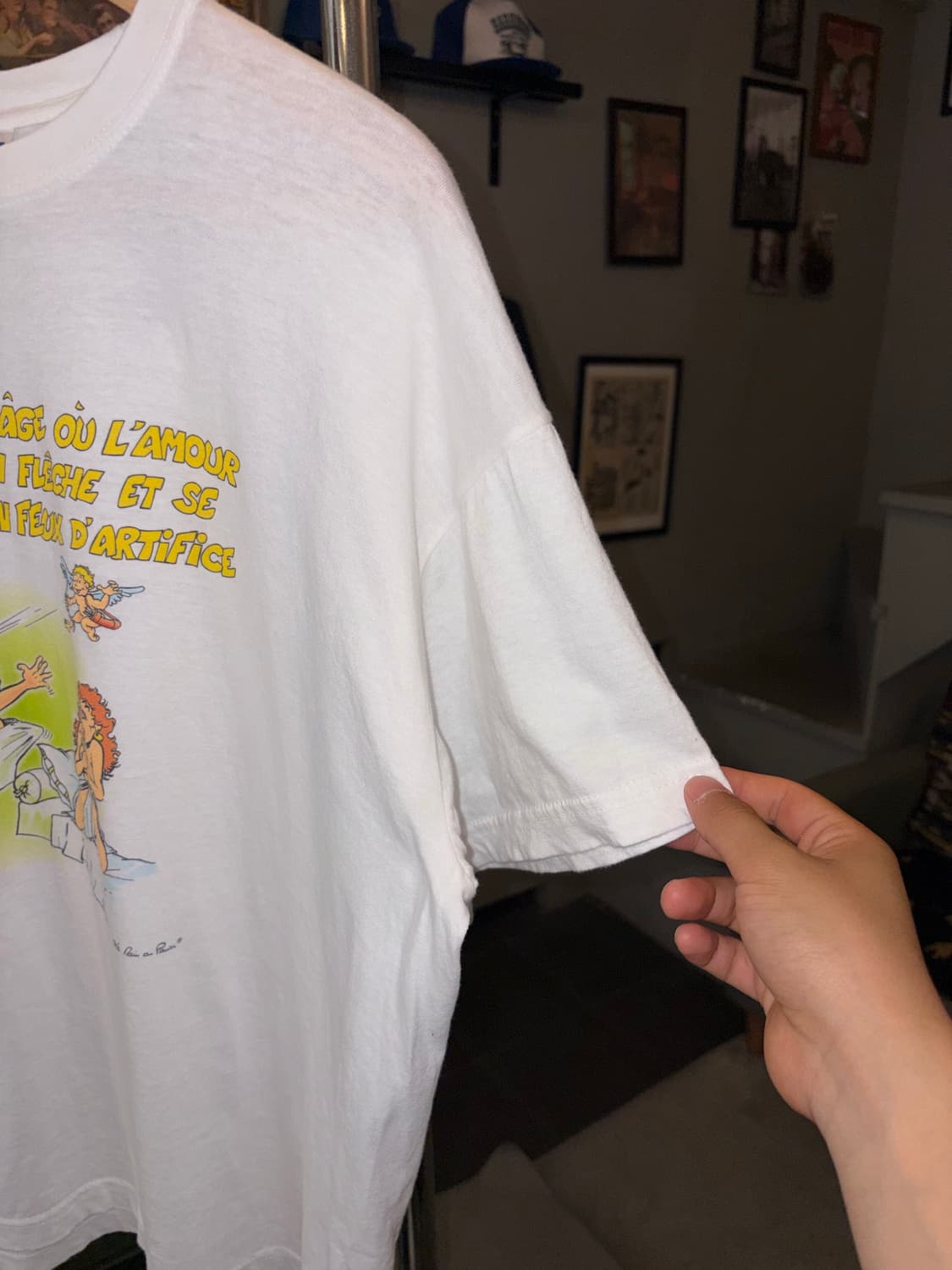 90‘s France Erotic cartoon humor print T 상품이미지8