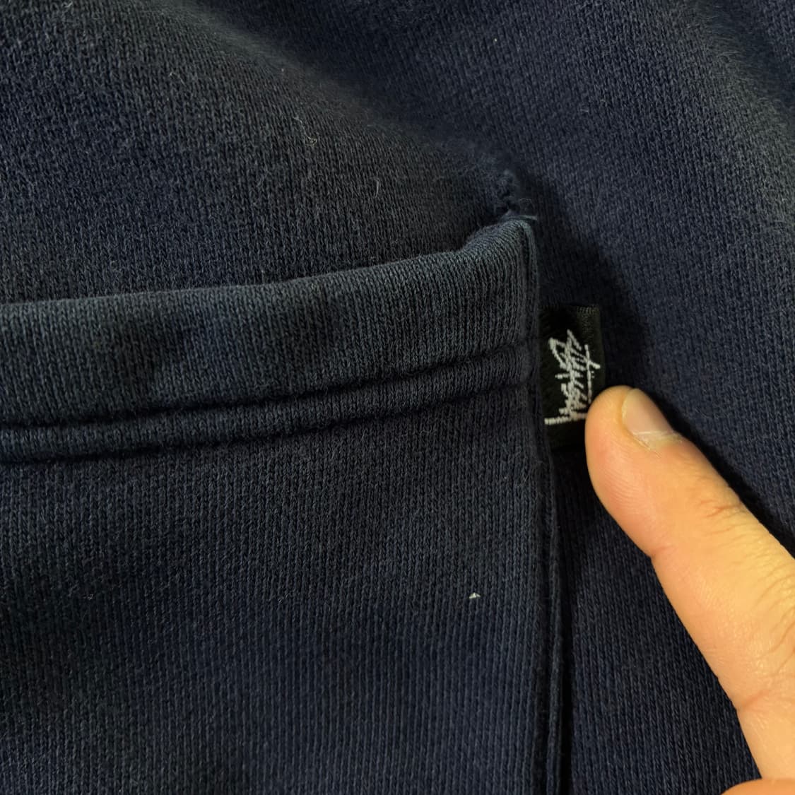 Stussy 스투시 네이비 오버다이드 스웻 자수 팬츠 상품이미지5