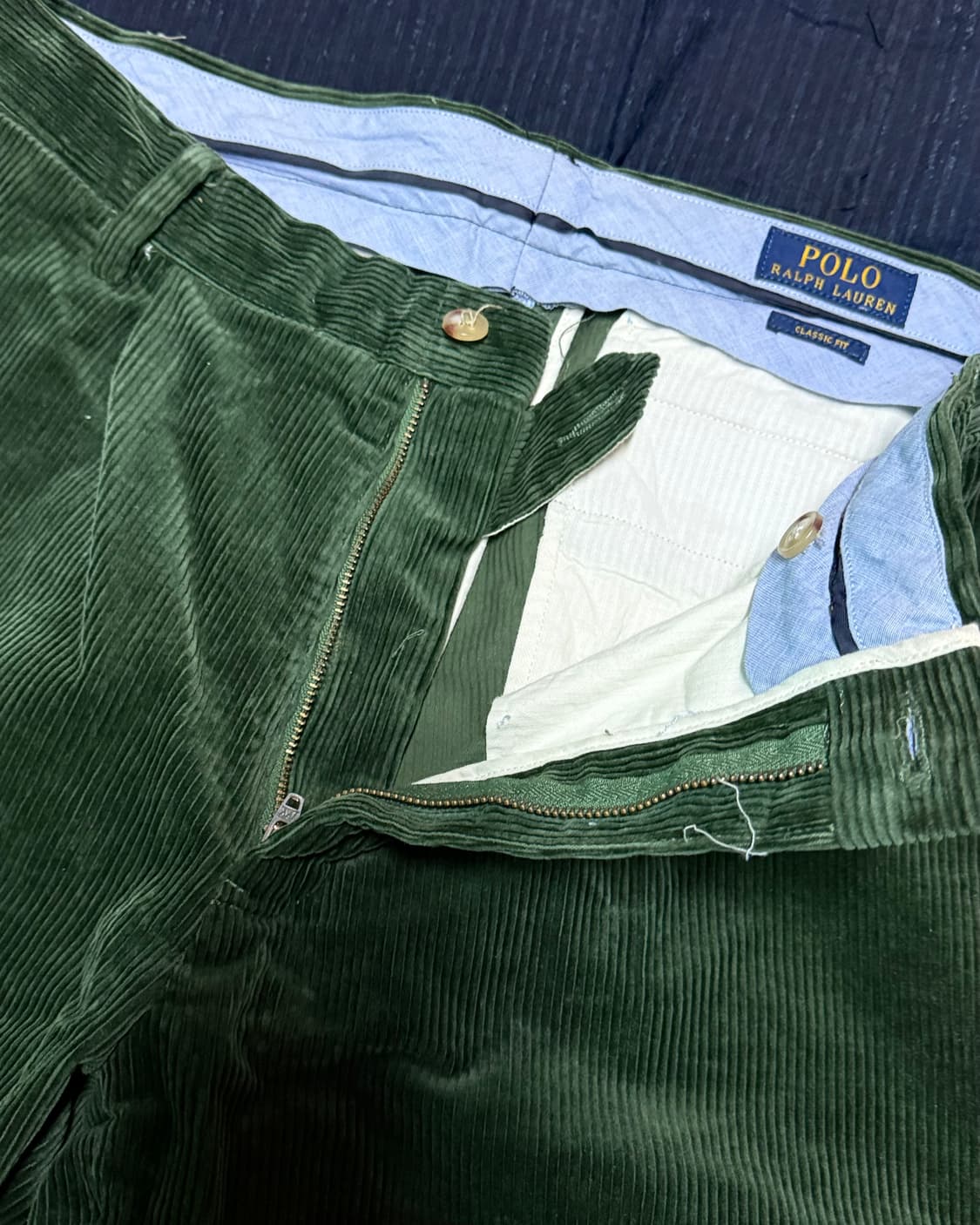 폴로 랄프로렌 원턱 클래식 핏 코듀로이 팬츠 34 [그린] 상품이미지2