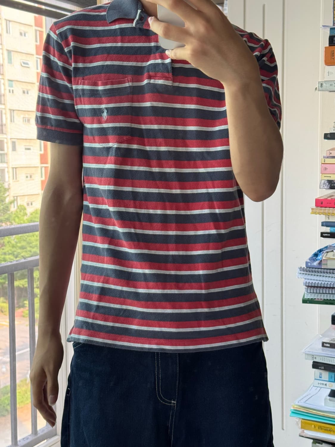 폴로 스트라이프 카라 반팔 s 상품이미지1