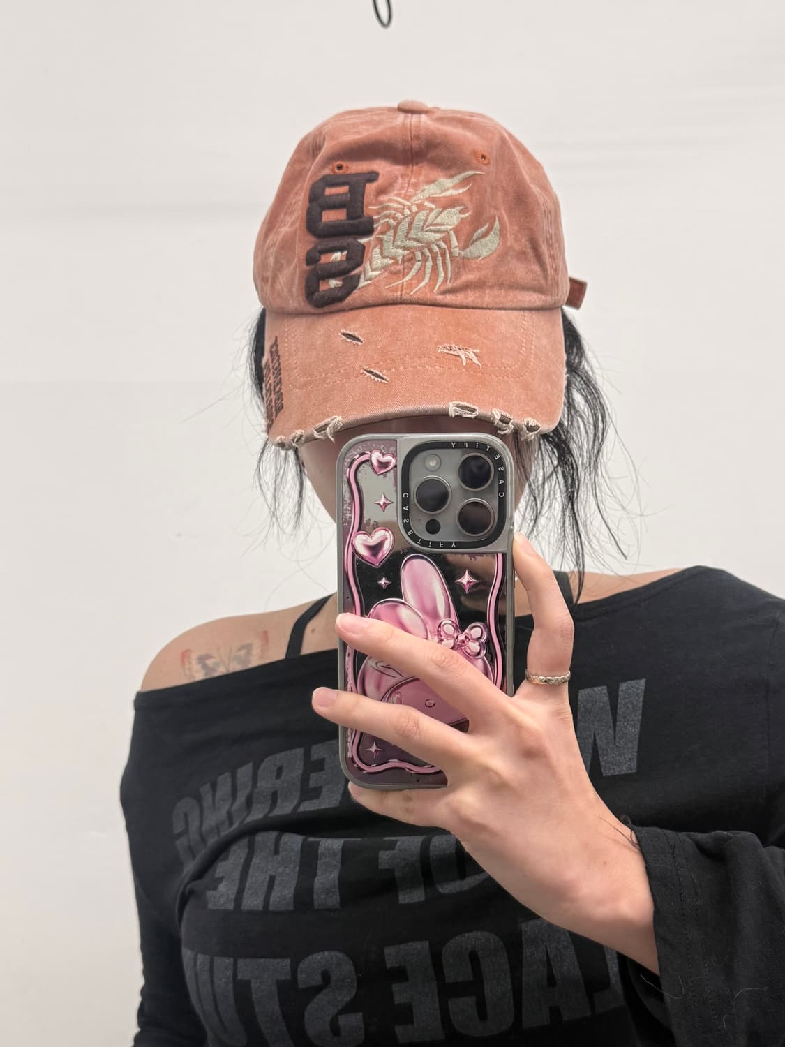 y2k 전갈 자수 데미지 캡 상품이미지2