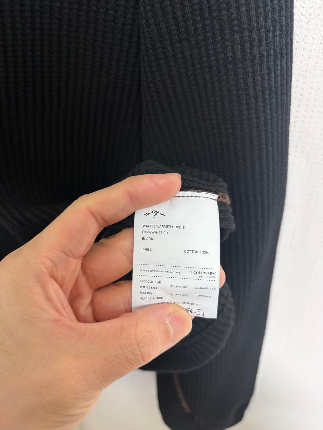 coldwarm(콜드웜) 와플 후드 블랙 L사이즈 새상품급 상품이미지6