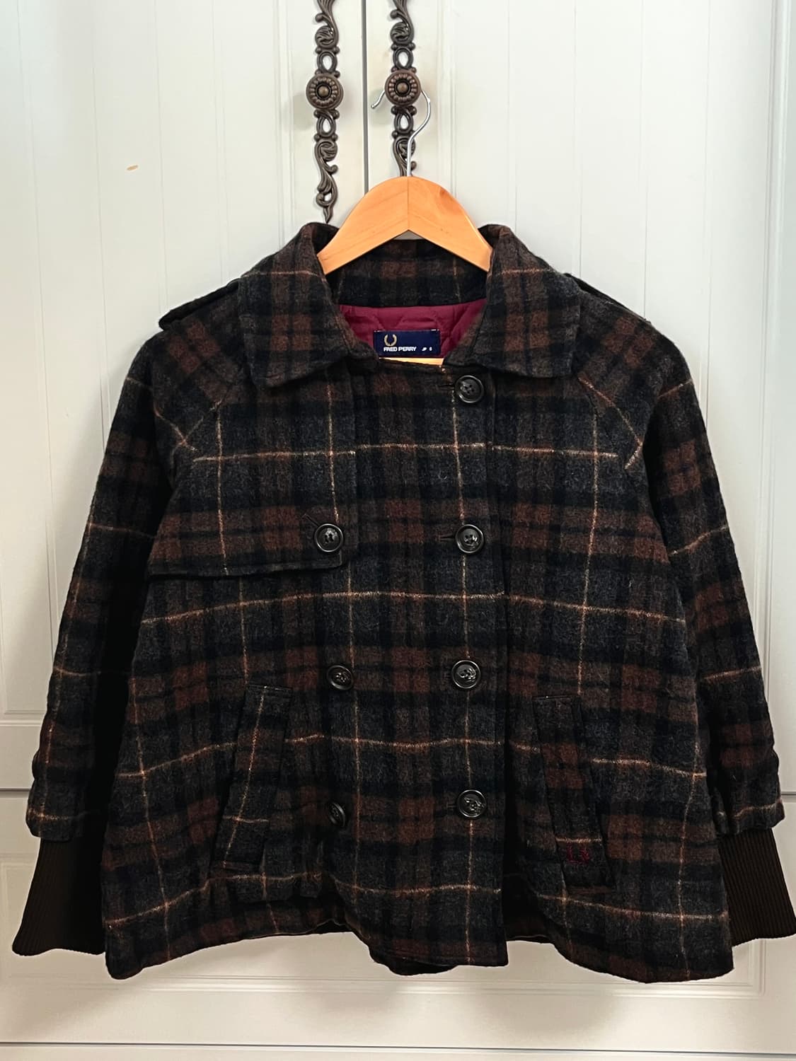 프레드페리 더블 숏코트 (S) / 일본 모리걸 빈티지 상품이미지1