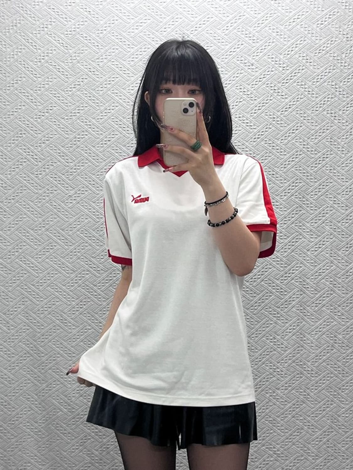 푸마 빈티지 레트로 캐주얼 라인배색 반팔 카라티 L C11890 상품이미지1