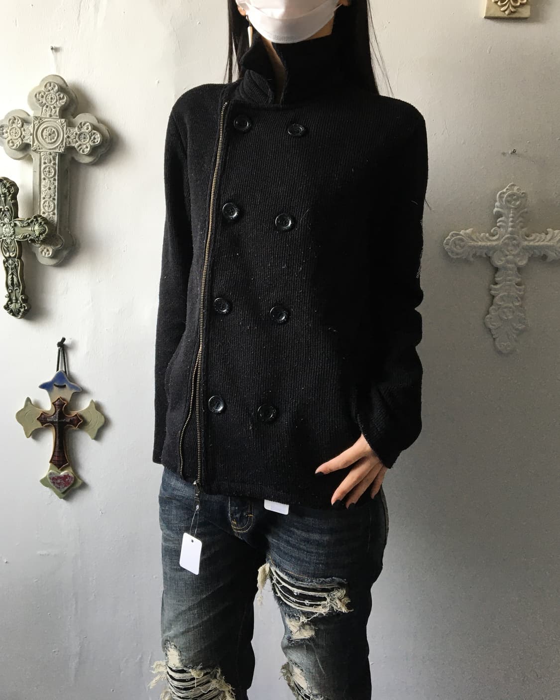 Roen double button knit zip up 상품이미지1
