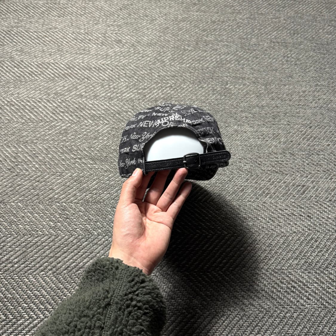 22ss 슈프림 멀티 타입 자카드 흑청 데님 볼캡 상품이미지3