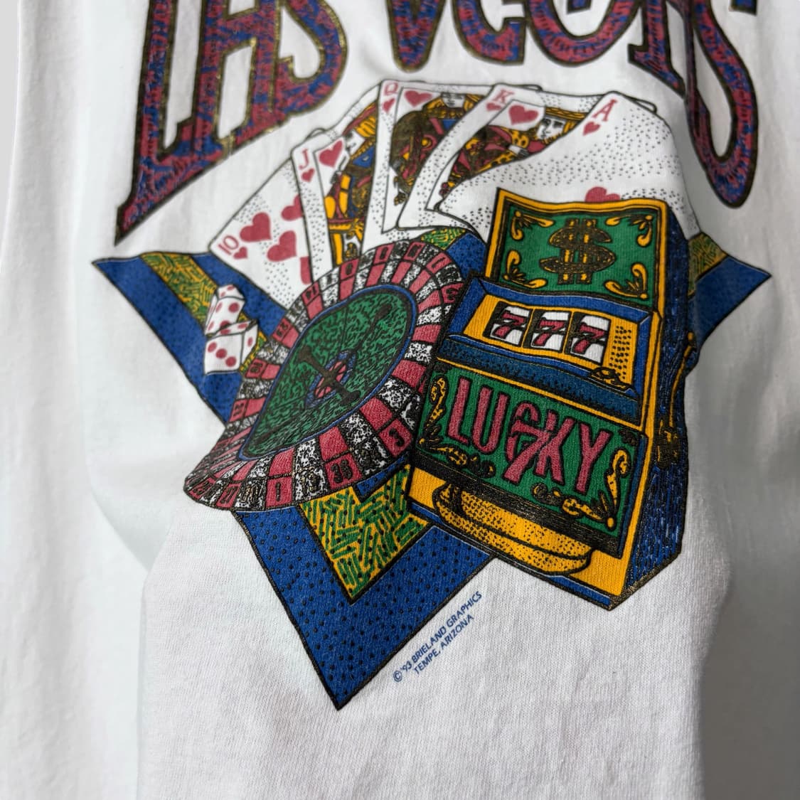 (2XL)90s 빈티지 라스베가스 슬리브리스 티셔츠 상품이미지5