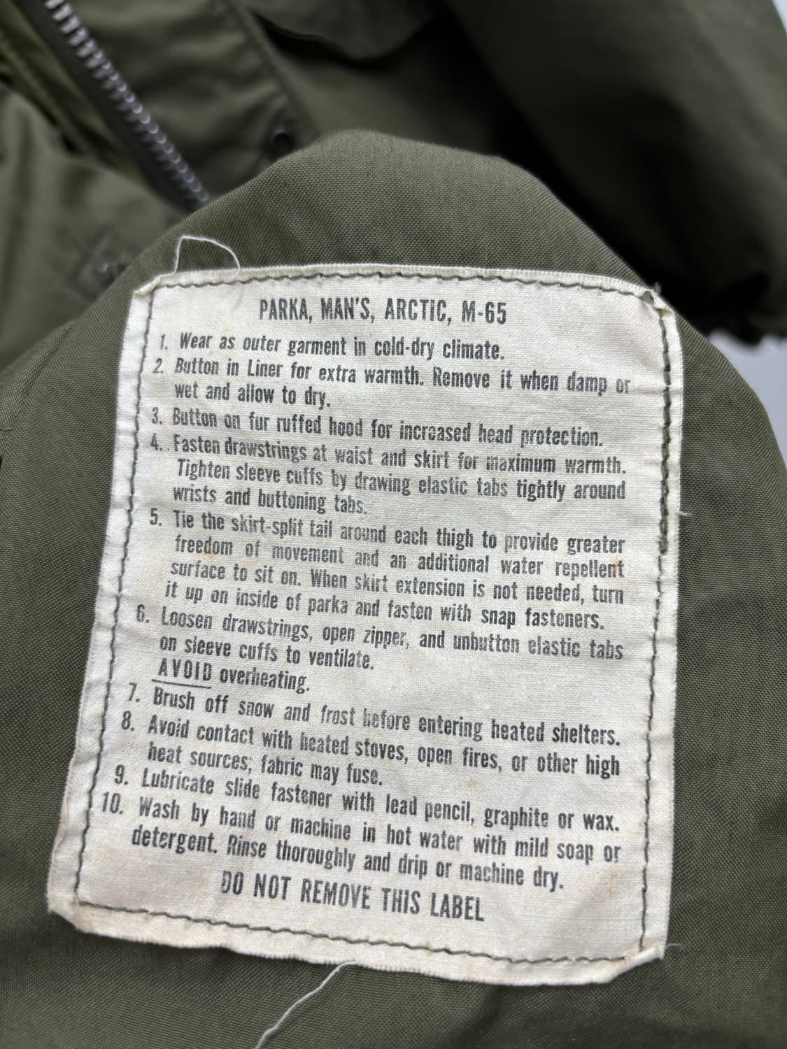 1968년 미군 US ARMY M-65 피쉬테일 파카 오리지널 상품이미지7