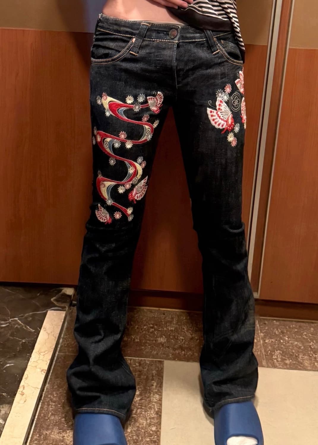 에비수 야마네 버터 플라이 오리엔탈 부츠컷 데님 팬츠 상품이미지4