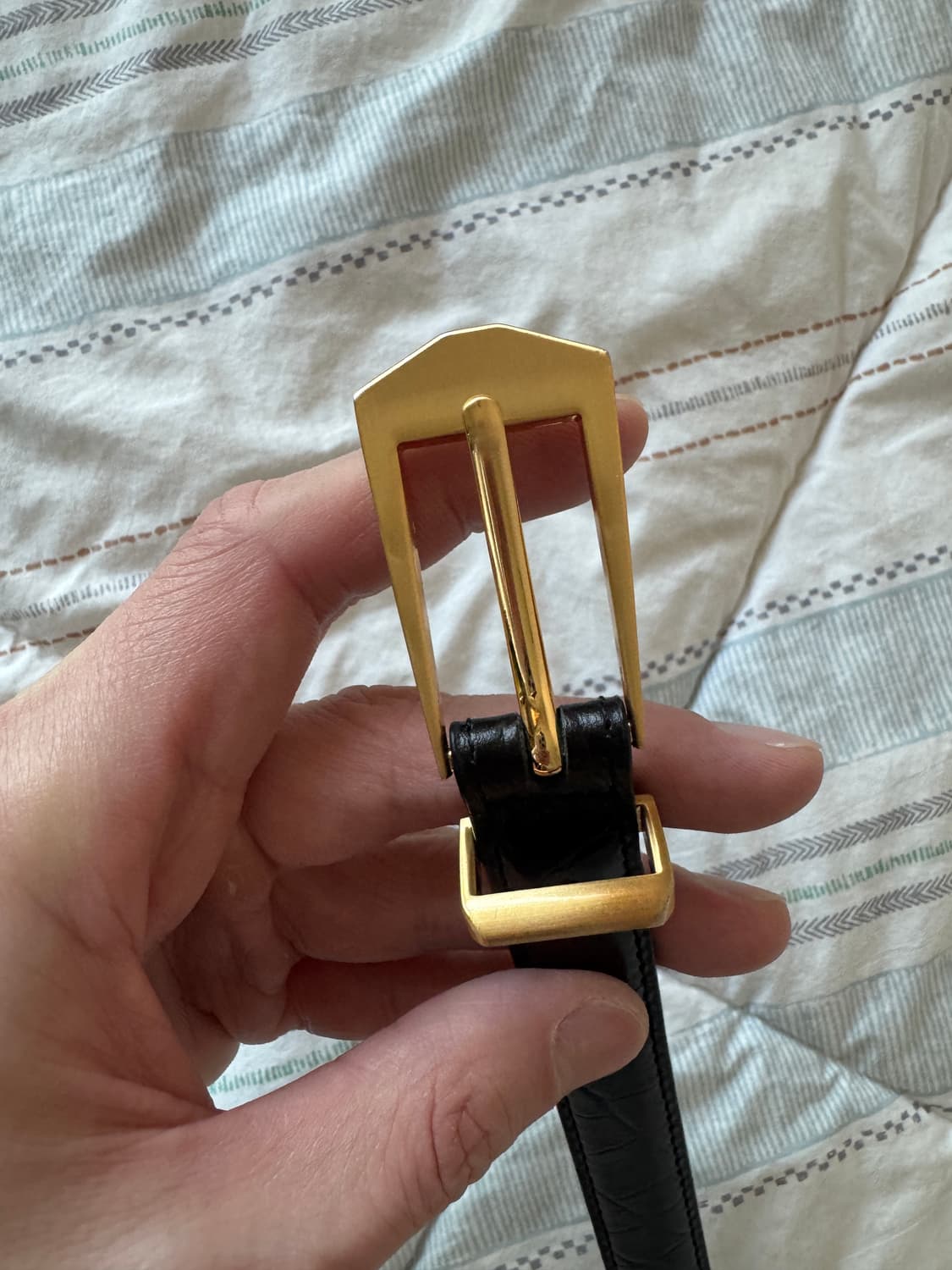 타일레 카바버클 악어디테일 가죽벨트 90사이즈 판매 상품이미지2