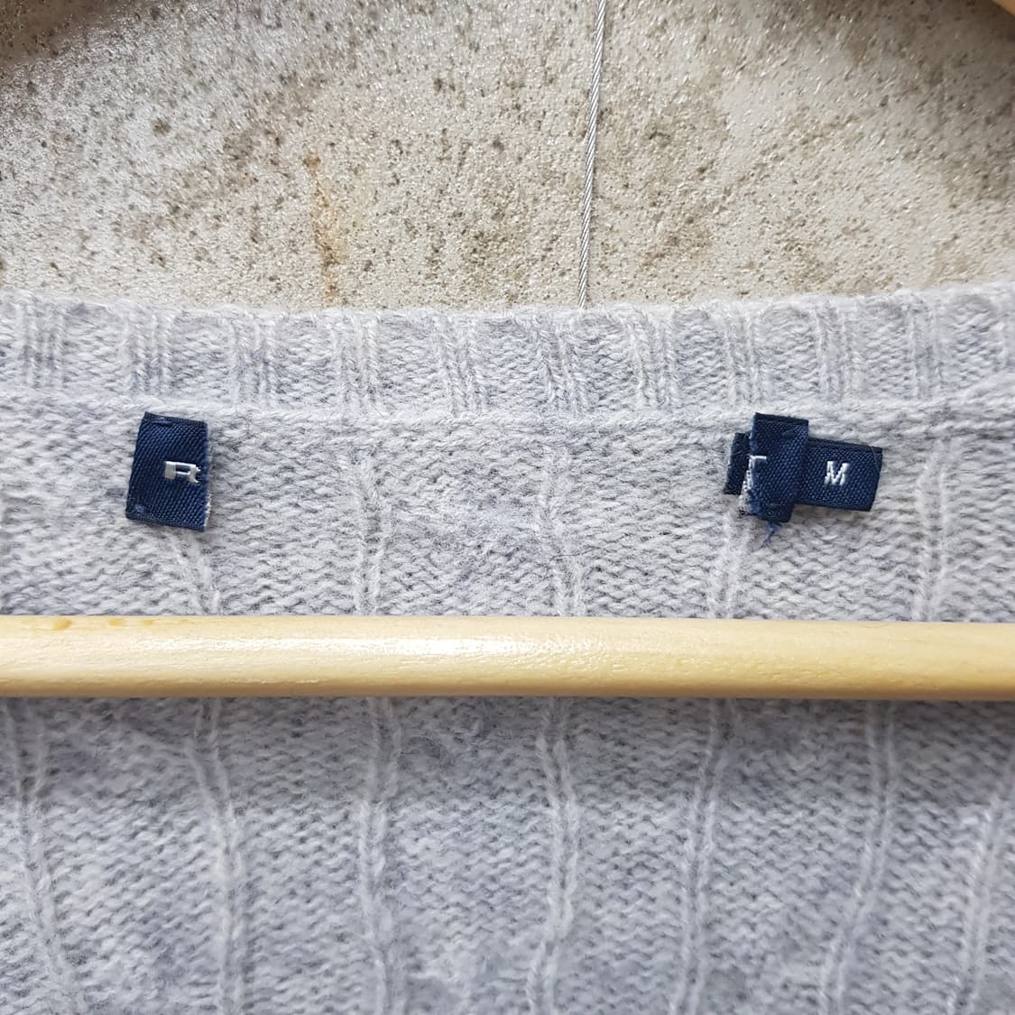 랄프로렌 브이넥 꽈배기 니트 M사이즈  상품이미지3