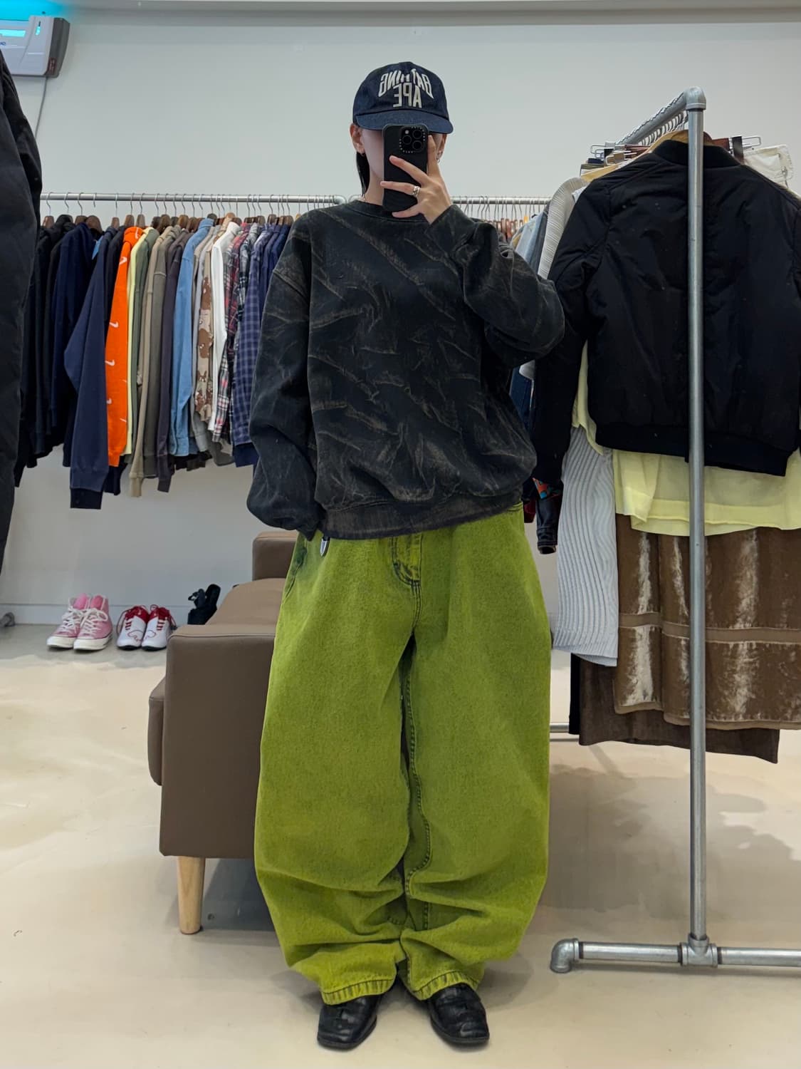 나이키 블리치 프린트 로고 맨투맨 상품이미지5