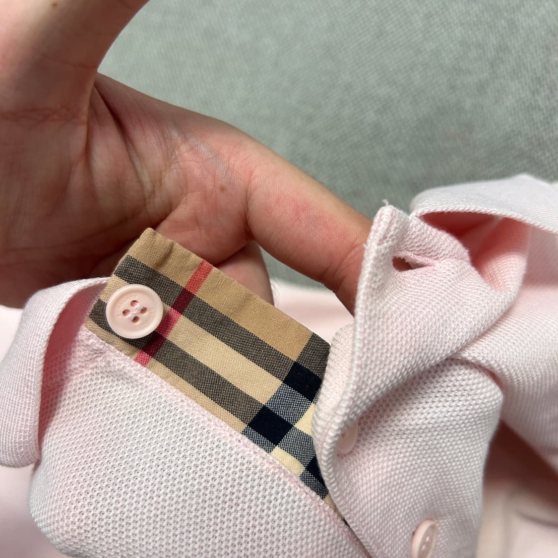 버버리 신형 TB로고 핑크 카라티(L) 상품이미지9