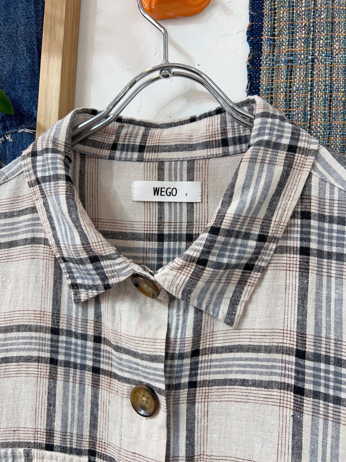 👧🏻WEGO     Oversized Checkered Shirt  상품이미지3