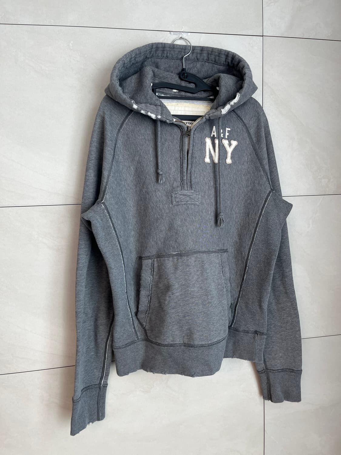 민트급 아베크롬비 A&F 하프 후드집업 그레이 [M] 상품이미지3