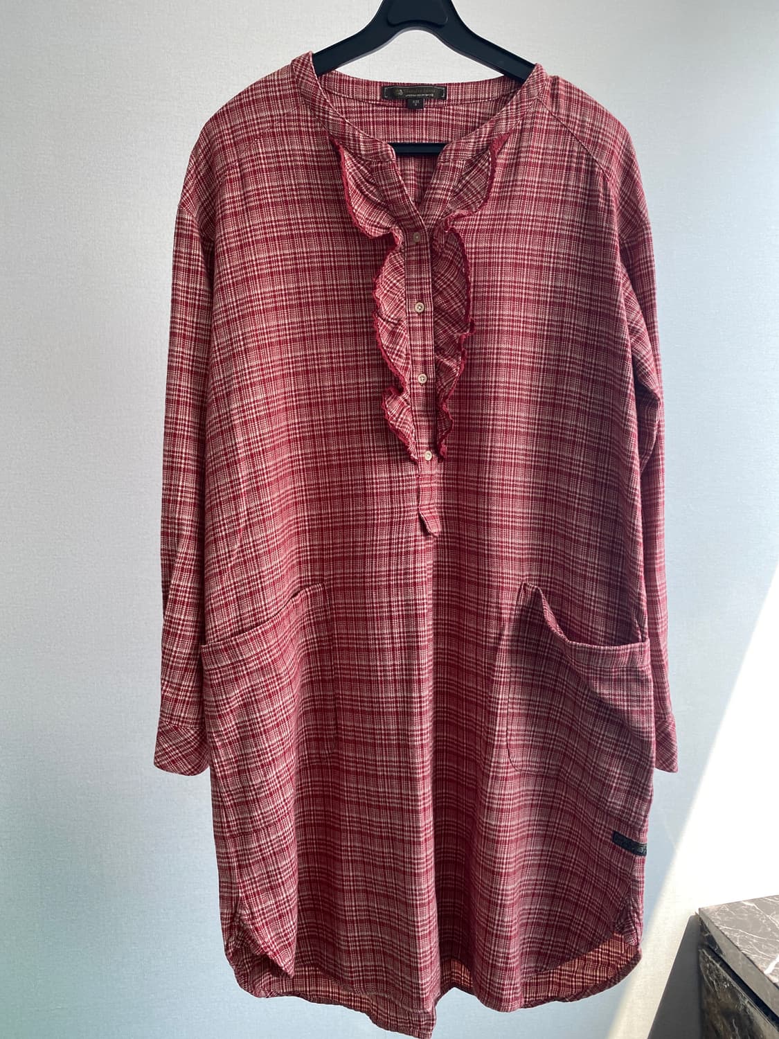 써스데이 아일랜드 체크 셔츠 원피스 S 상품이미지1