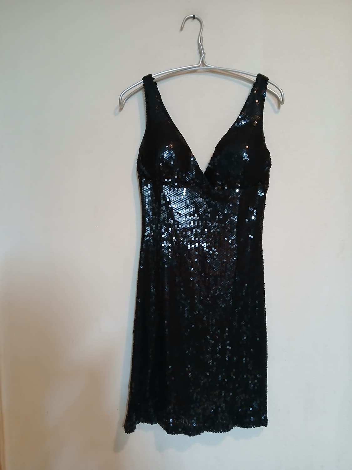 고급 스팽글 브이넥 캡 미니 원피스 드레스 백리스 섹시 홀복 클럽 파티룩 상품이미지1