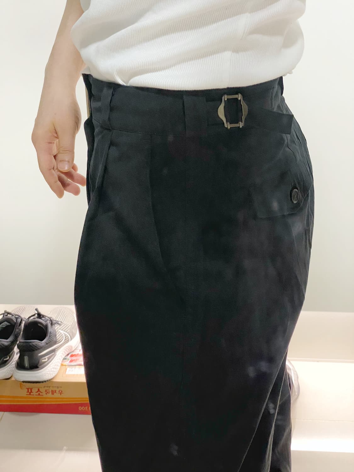 (새상품) 노드아카이브 레귤러 테이퍼드 치노 팬츠 (블랙_2사이즈) 상품이미지4