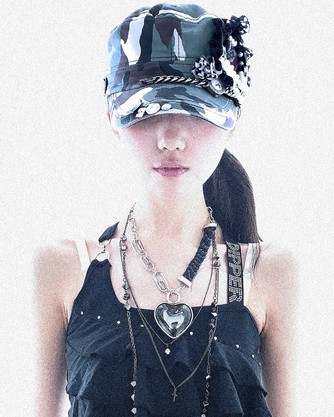Custom🐾)camo bold chain&clock cap 상품이미지8