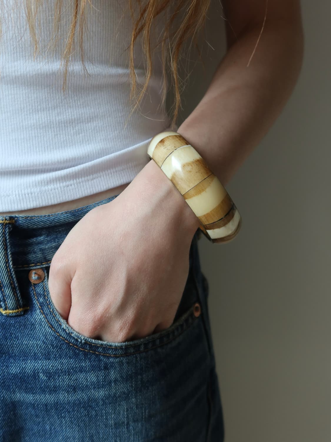 ivory brown stripe bangle 상품이미지2